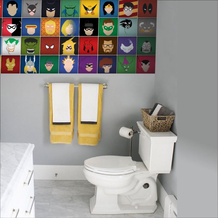 Adesivo de Parede Azulejos super heróis 443 Armario Esquinero Ikea ~ Adesivo de Parede Azulejos super heróis 443