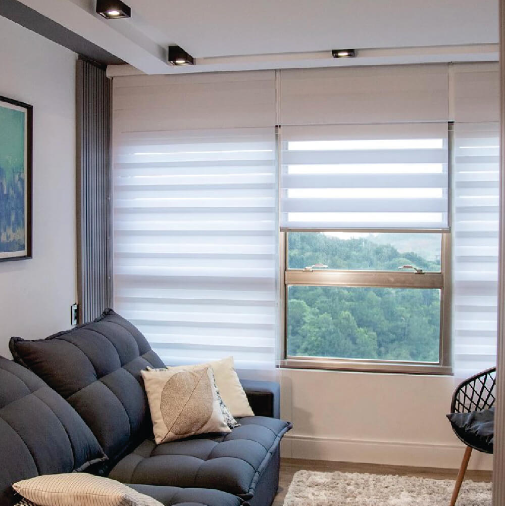 Persiana Double Vision Branca - 1,30m x 1,40m