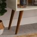 Aparador Bar New Odin Adega 5 Garrafas 2 Nichos Pés Palito Madeira Maciça Decoração Sala Jantar Estar - Off White/Freijó - RPM Móveis