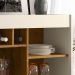 Aparador Bar New Odin Adega 5 Garrafas 2 Nichos Pés Palito Madeira Maciça Decoração Sala Jantar Estar - Off White/Freijó - RPM Móveis