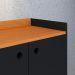 Aparador Buffet 3 Portas Balcão Moderno Multiuso Pequeno 90 cm Sala Estar Jantar Escritório Wood New- Preto/Cinamomo -RPM Móveis