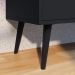 Aparador Buffet 3 Portas Balcão Moderno Multiuso Pequeno 90 cm Sala Estar Jantar Escritório Wood New- Preto/Cinamomo -RPM Móveis