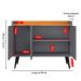 Aparador Buffet 3 Portas Moderno 90 cm Cantinho Café Sala Estar Jantar Recepção Pequena Wood New- Cinza/ Cinamomo - RPM Móveis