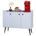 Aparador Buffet Balcão Compacto 90 cm Multiuso Decoração Sala Jantar Estar Escritório Wood New- Branco - RPM Móveis