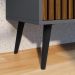 Aparador Buffet Balcão Compacto 90 cm Multiuso Decoração Sala Jantar Estar Escritório Wood New- Cinza/ Ripado - RPM Móveis