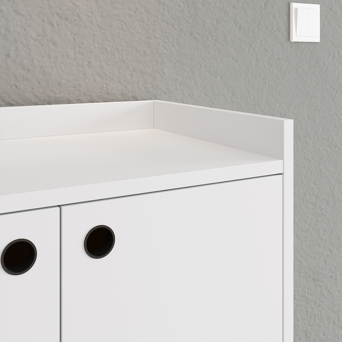 Aparador Buffet Dallas Pés Palito Retrô 4 Portas Decoração Sala Jantar Cantinho Café - Branco - RPM Móveis
