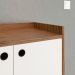 Aparador Buffet Dallas Pés Palito Retrô 4 Portas Decoração Sala Jantar Cantinho Café - Freijó/Off White - RPM Móveis