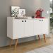 Aparador Buffet Dallas Pés Palito Retrô 4 Portas Decoração Sala Jantar Cantinho Café - Off White - RPM Móveis