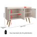 Aparador Buffet Dallas Pés Palito Retrô 4 Portas Decoração Sala Jantar Cantinho Café - Off White - RPM Móveis
