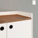Aparador Buffet Dallas Pés Palito Retrô 4 Portas Decoração Sala Jantar Cantinho Café - Off White/Freijó - RPM Móveis