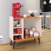 Aparador Buffet Maria Cantinho Café Nicho Decoração Cozinha Sala Jantar Organizador - Off White-Cinamomo - RPM Móveis