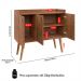 Aparador Buffet Wood Prime 3 Portas Cantinho Café Prateleira Organizadora Pés Palito Decoração Retrô - Freijó - RPM Móveis
