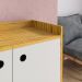 Aparador Buffet Wood Prime 3 Portas Cantinho Café Prateleira Organizadora Pés Palito Decoração Retrô - Nature-Off White - RPM Móveis