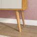 Aparador Buffet Wood Prime 3 Portas Cantinho Café Prateleira Organizadora Pés Palito Decoração Retrô - Nature-Off White - RPM Móveis
