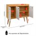 Aparador Buffet Wood Prime 3 Portas Cantinho Café Prateleira Organizadora Pés Palito Decoração Retrô - Nature-Off White - RPM Móveis