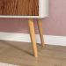 Aparador Buffet Wood Prime 3 Portas Cantinho Café Prateleira Organizadora Pés Palito Decoração Retrô - Off White-Freijó - RPM Móveis