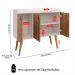 Aparador Buffet Wood Prime 3 Portas Cantinho Café Prateleira Organizadora Pés Palito Decoração Retrô - Off White-Freijó - RPM Móveis