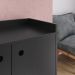 Aparador Buffet Wood Prime 3 Portas Cantinho Café Prateleira Organizadora Pés Palito Decoração Retrô - Preto - RPM Móveis