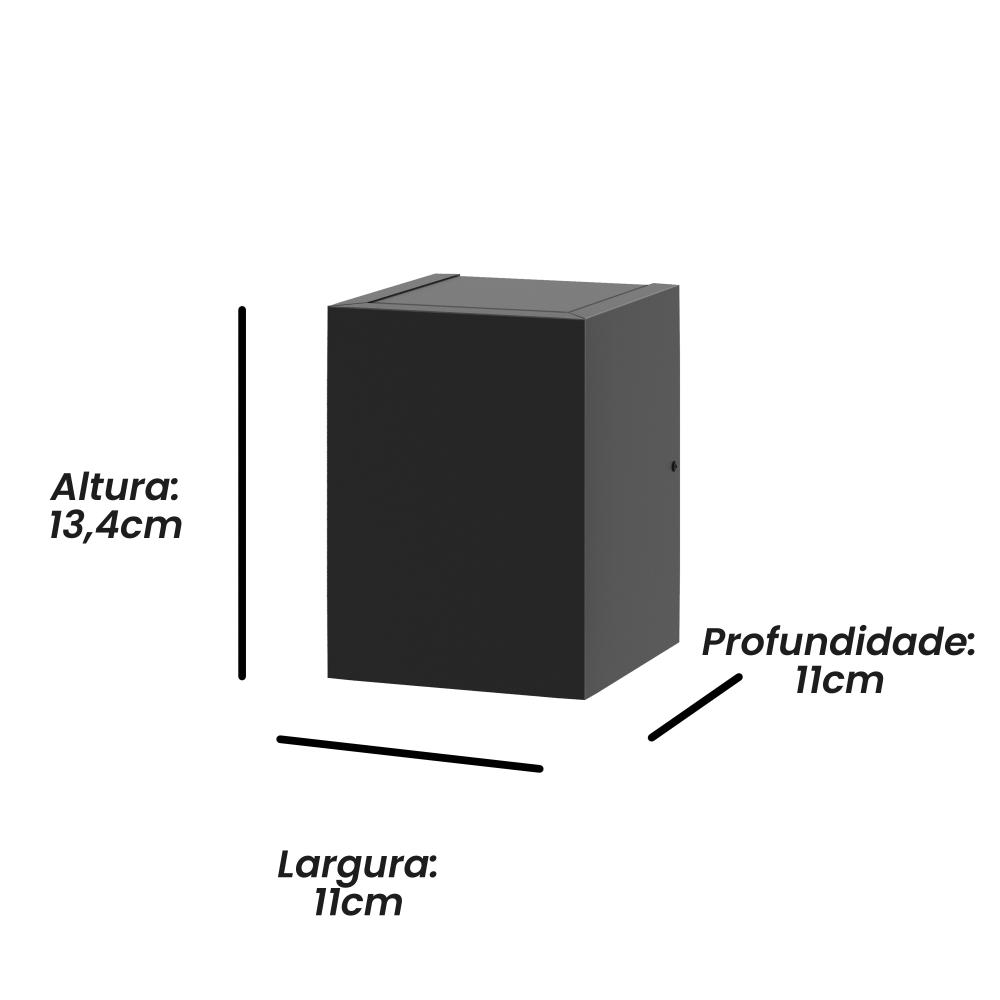 Arandela de Parede Plus 1201 Preto com Foco - RPM Móveis