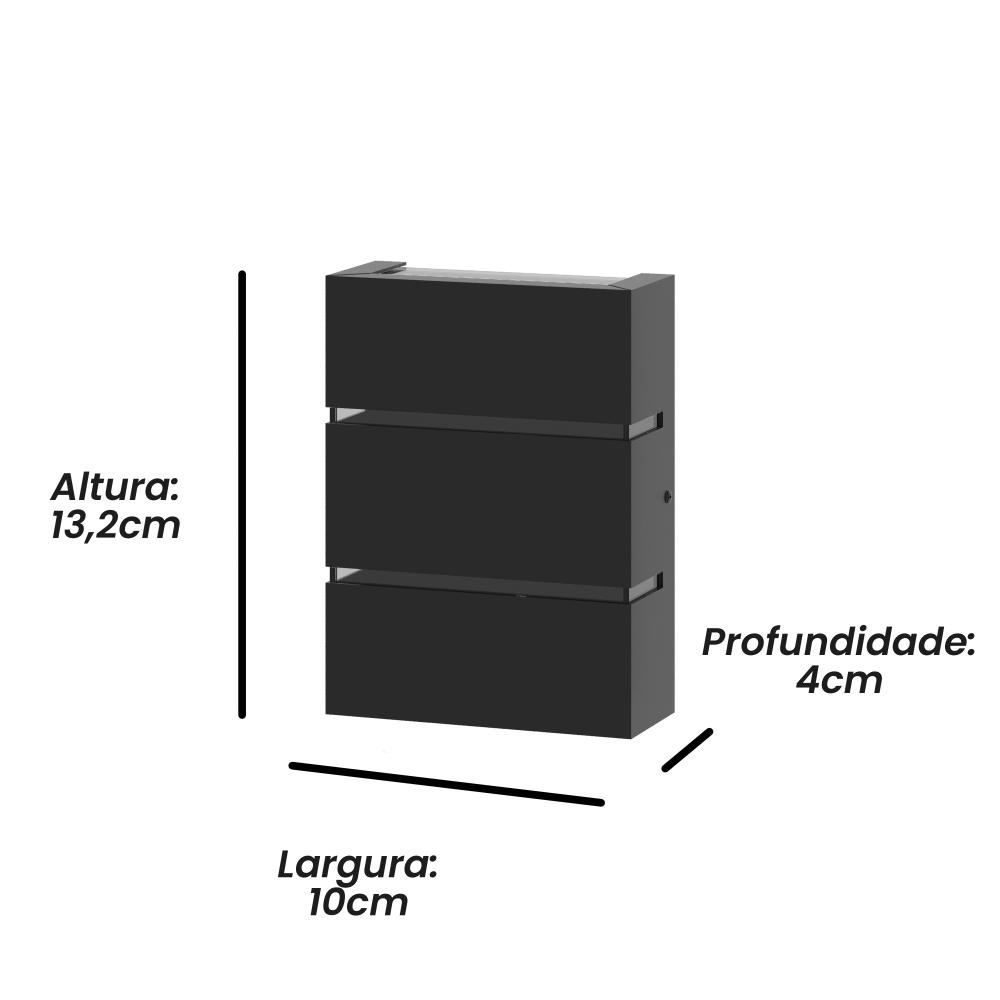 Arandela de Parede Slim 1302 Branco com Focos e 2 Frisos - RPM Móveis