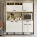 Armário Cozinha Dakota 1.6 Adega Porta Superior Basculante Gaveta com Organizador de Talheres - Carvalho/Off White - Lojas RPM