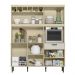 Armário Cozinha Dakota 1.6 Adega Porta Superior Basculante Gaveta com Organizador de Talheres - Carvalho/Off White - Lojas RPM
