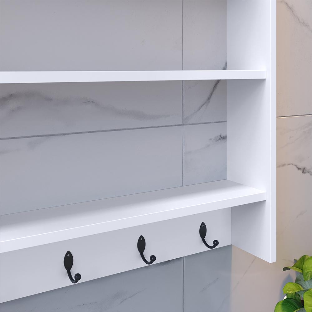 Armário Suspenso Suporte Xícaras Armarinho Amélia Nicho Organizadora Decoração Cozinha Ganchos Resistentes - Branco – RPM Móveis