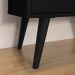 Buffet Linea 2 Portas Cantinho Café Chá Decoração Cozinha Sala Estar Jantar Puxador Concha Prateleiras Preto/Cinamomo– RPM Móveis
