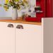 Buffet Linea 2 Portas Cantinho Café Decoração Cozinha Sala Estar Jantar Puxador Concha Prateleiras Off White/Cinamomo– RPM Móveis