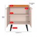 Buffet Linea 2 Portas Cantinho Café Decoração Cozinha Sala Estar Jantar Puxador Concha Prateleiras Off White/Cinamomo– RPM Móveis