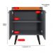 Buffet Linea 2 Portas Cantinho Café Decoração Cozinha Sala Estar Jantar Puxador Concha Prateleiras Organizadoras Cinza/Cinamomo– RPM Móveis