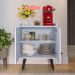 Buffet Linea 2 Portas Cantinho Café Decoração Cozinha Sala Jantar Estilo Retrô Puxador Concha Prateleiras Organizadoras Branco – RPM Móveis