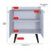 Buffet Linea 2 Portas Cantinho Café Decoração Cozinha Sala Jantar Estilo Retrô Puxador Concha Prateleiras Organizadoras Branco – RPM Móveis