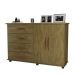 Cômoda 4 Gavetas e Porta Pés Rodízios Bali – Amendoa Wood – Móveis Primus