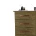 Cômoda 4 Gavetas e Porta Pés Rodízios Bali – Amendoa Wood – Móveis Primus