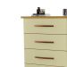 Cômoda 4 Gavetas e Porta Pés Rodízios Bali – Mel com Pérola – Móveis Primus