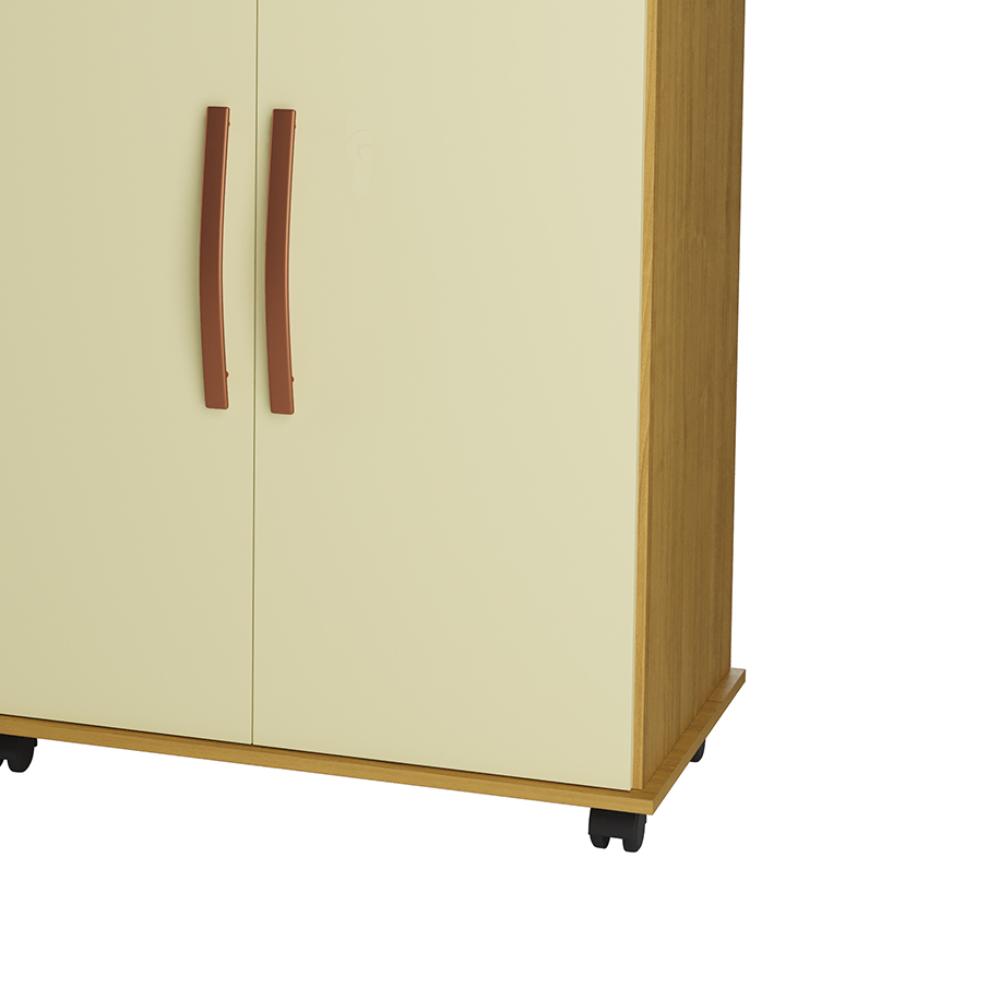 Cômoda 4 Gavetas e Porta Pés Rodízios Bali – Mel com Pérola – Móveis Primus
