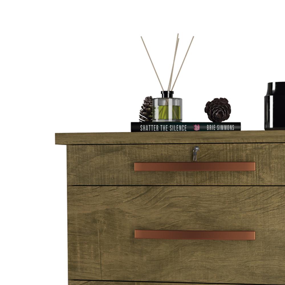 Cômoda Emas 5 Gavetas com 1 Chave – Amendoa Wood – Móveis Primus