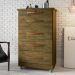 Cômoda Emas 5 Gavetas com 1 Chave – Amendoa Wood – Móveis Primus