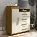 Cômoda Juma 4 Gavetas 1 Porta Nature / Off White - Patrimar