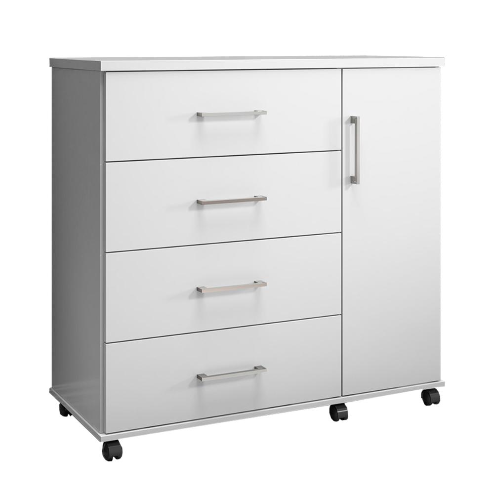 Cômoda Sapateira Belle 1,03 Organizadora 4 Gavetas Prateleira Nicho Interno - Branco - Lojas RPM