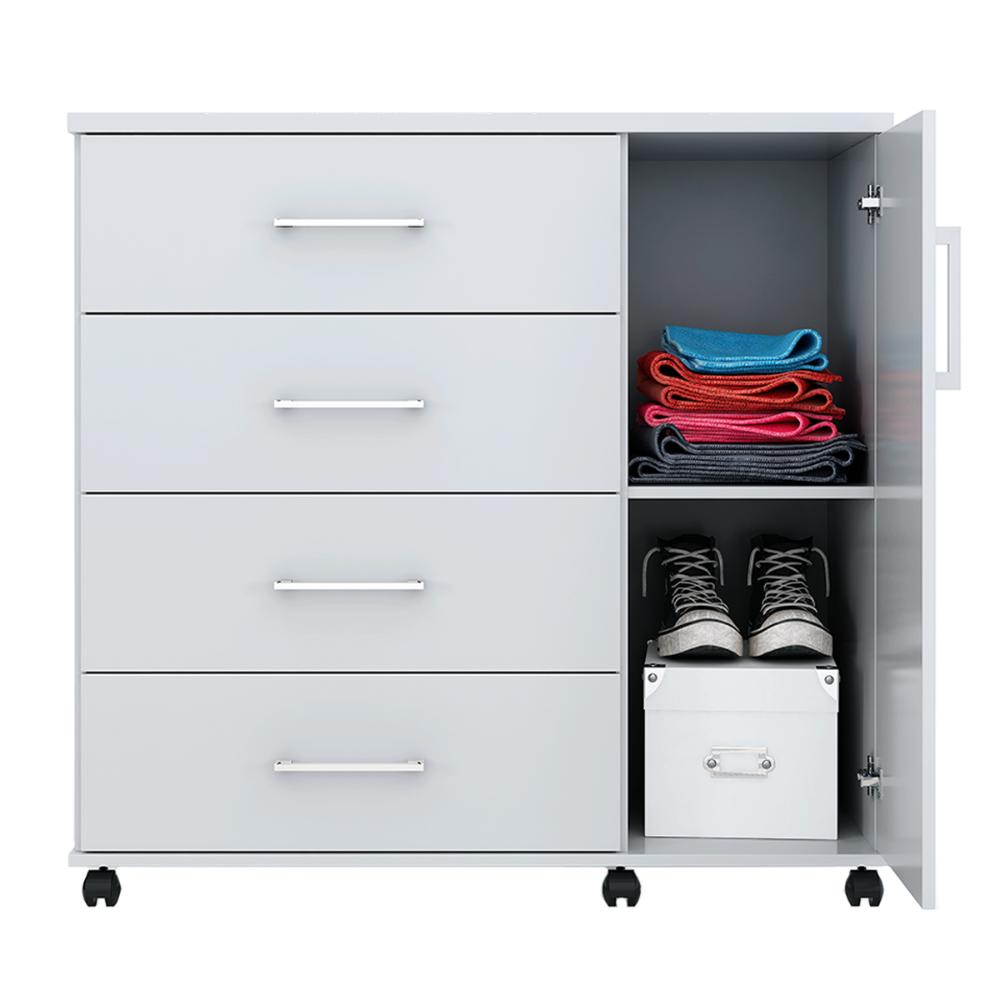 Cômoda Sapateira Belle 1,03 Organizadora 4 Gavetas Prateleira Nicho Interno - Branco - Lojas RPM