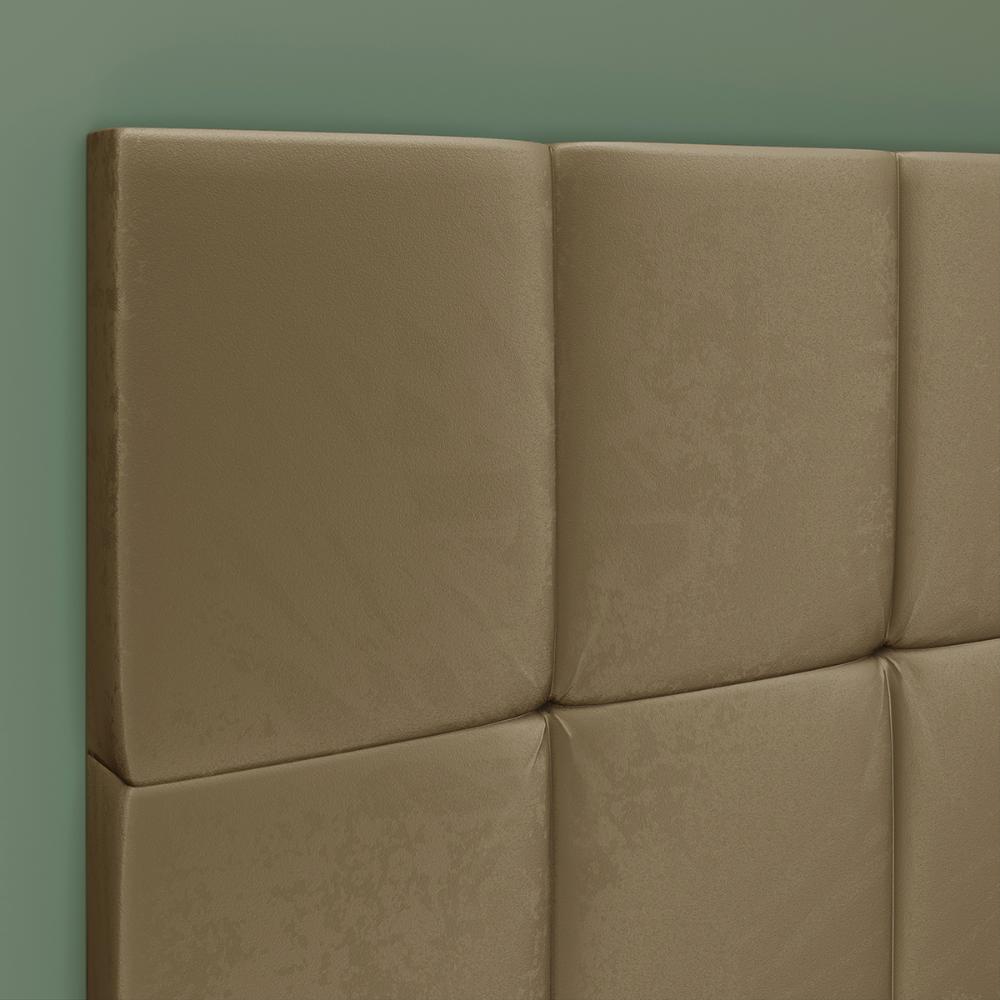 Cabeceira Aurora Cama Box Solteiro Infantil em L Suspensa Almofadada Proteção Lateral Estofada Decoração Quarto - Bege Suede - RPM Móveis