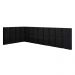 Cabeceira Aurora Cama Box Solteiro Infantil em L Suspensa Almofadada Proteção Lateral Estofada Decoração Quarto - Preto Suede - RPM Móveis