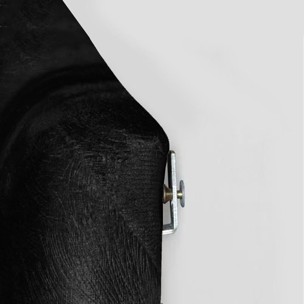 Cabeceira Aurora Cama Box Solteiro Infantil em L Suspensa Almofadada Proteção Lateral Estofada Decoração Quarto - Preto Suede - RPM Móveis