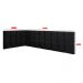Cabeceira Aurora Cama Box Solteiro Infantil em L Suspensa Almofadada Proteção Lateral Estofada Decoração Quarto - Preto Suede - RPM Móveis