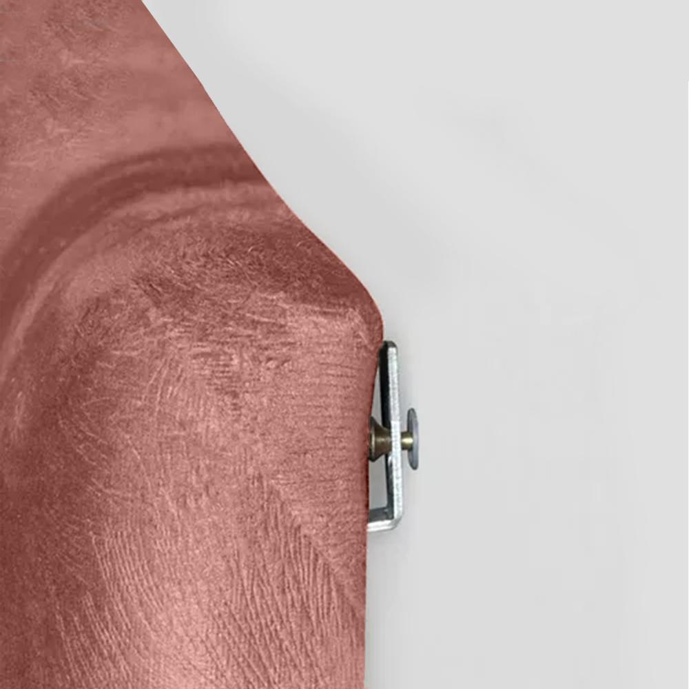 Cabeceira Aurora Cama Box Solteiro Infantil em L Suspensa Almofadada Proteção Lateral Estofada Decoração Quarto - Rose Suede - RPM Móveis