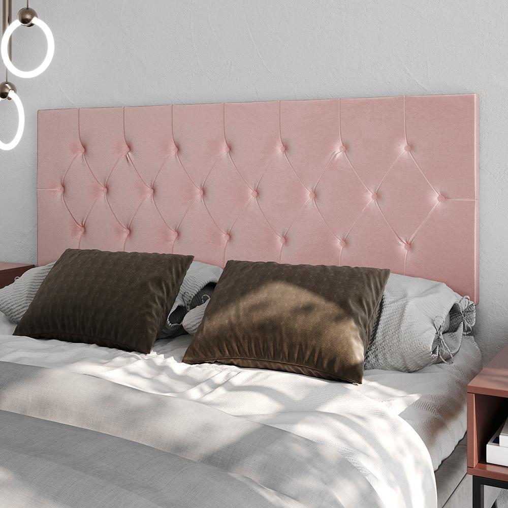 Cabeceira Estofada Cama Box Casal Queen 1,60 Decoração Quarto Paris com Captonê Suede - Rose - Lojas RPM