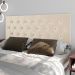 Cabeceira Estofada Painel Quarto Cama Box Casal 1,60 Moderna Paris Com Captonê - Areia Suede - Rpm Móveis
