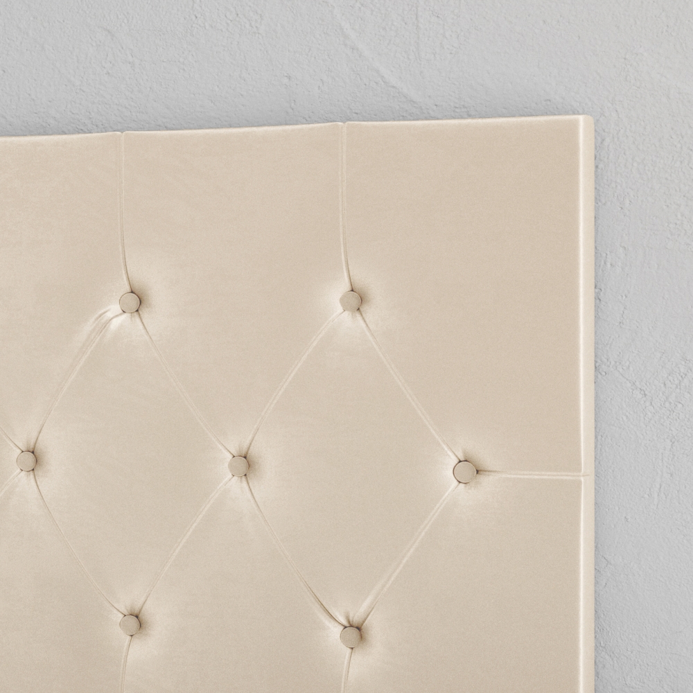 Cabeceira Estofada Painel Quarto Cama Box Casal 1,60 Moderna Paris Com Captonê - Areia Suede - Rpm Móveis